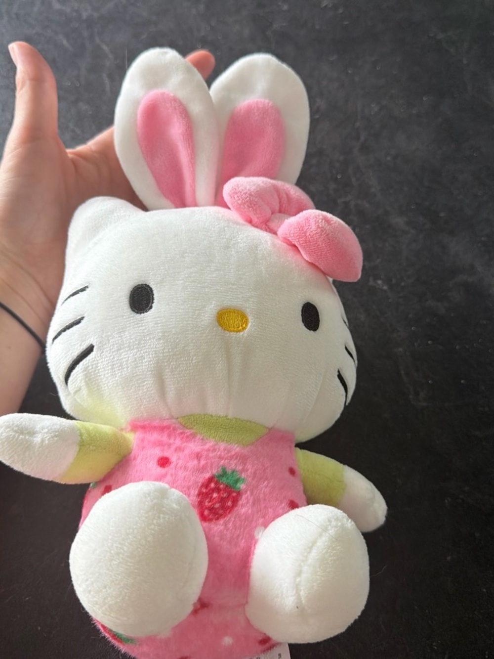 Hello Kitty Plush Bunny in White, Pink & Yellow